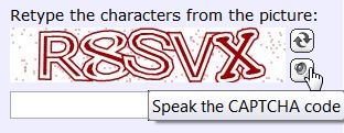 BotDetect CAPTCHA Audio Screenshot